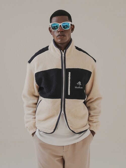 EMBROIDERY FLEECE JACKET (CREAM)