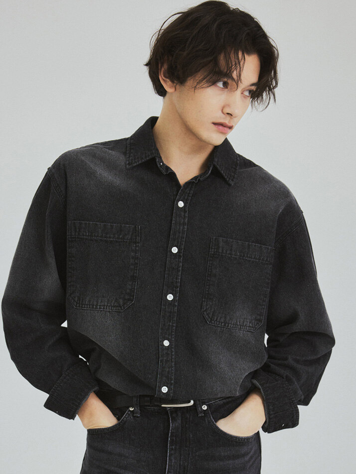 소프트 터치 워시드 데님셔츠(3color)