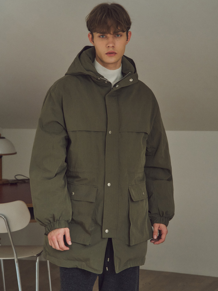 에어리 컴포트 후드 패딩 자켓_KHAKI