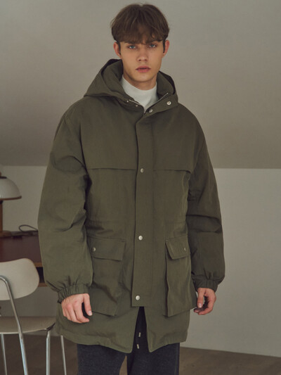 에어리 컴포트 후드 패딩 자켓_KHAKI