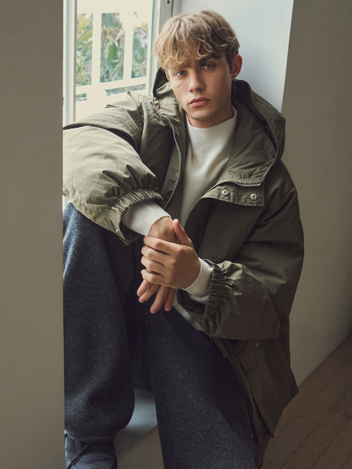 에어리 컴포트 후드 패딩 자켓_KHAKI