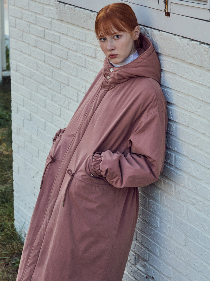 [Women’s Edition] M65-피쉬테일 후드 패딩 야상 코트_INDI PINK