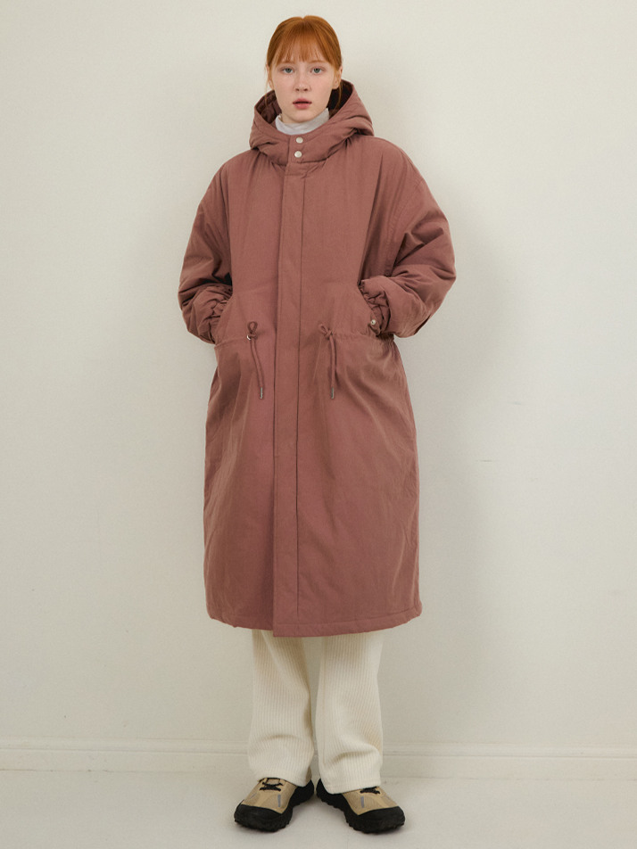 [Women’s Edition] M65-피쉬테일 후드 패딩 야상 코트_INDI PINK