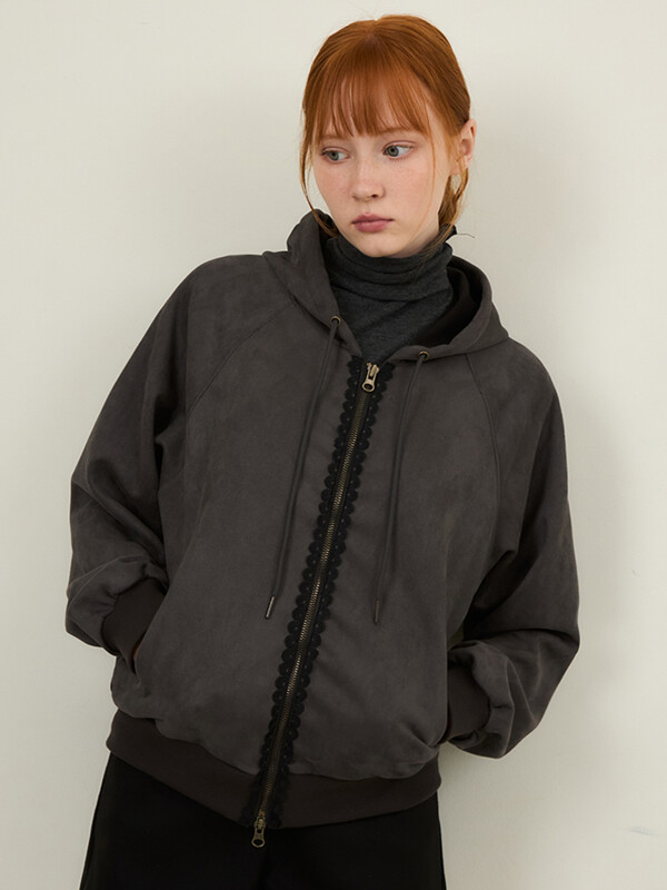 벨로아 비건 스웨이드 후드집업 2COLOR