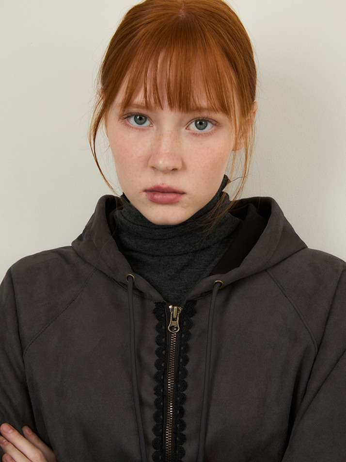 벨로아 비건 스웨이드 후드집업 2COLOR