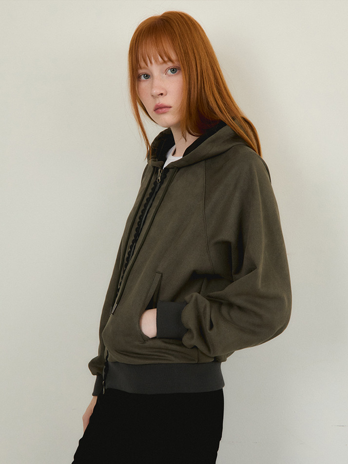 벨로아 비건 스웨이드 후드집업 2COLOR