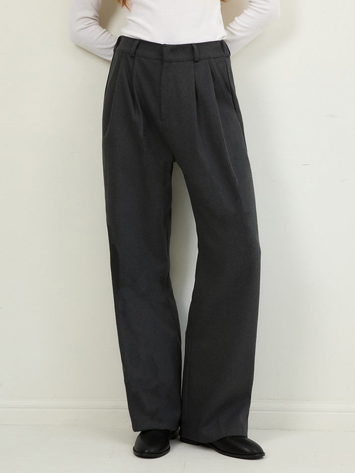 W/라이크 울 투턱 세미 와이드 슬랙스 4COLOR