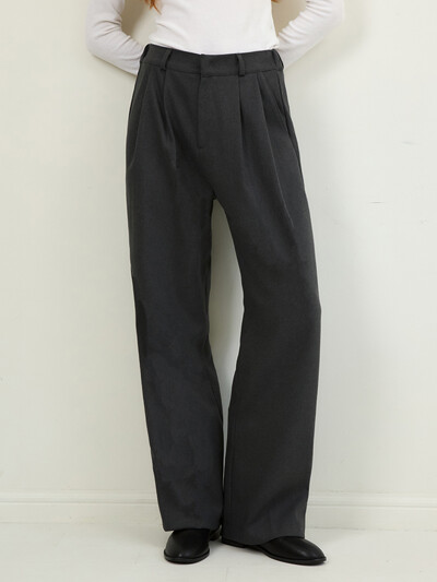 W/라이크 울 투턱 세미 와이드 슬랙스 4COLOR