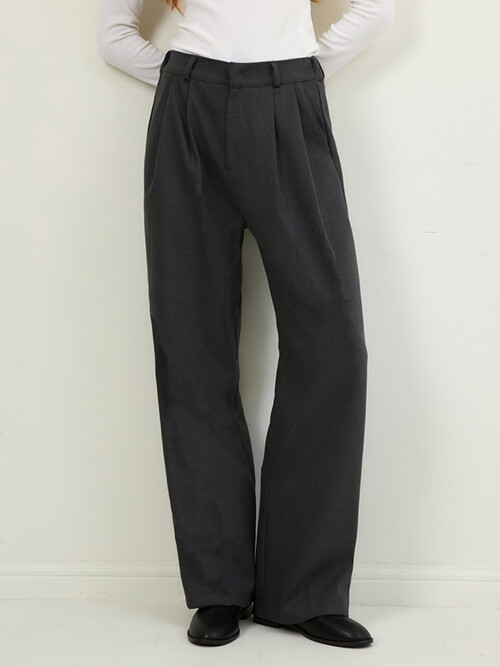 W/라이크 울 투턱 세미 와이드 슬랙스 4COLOR