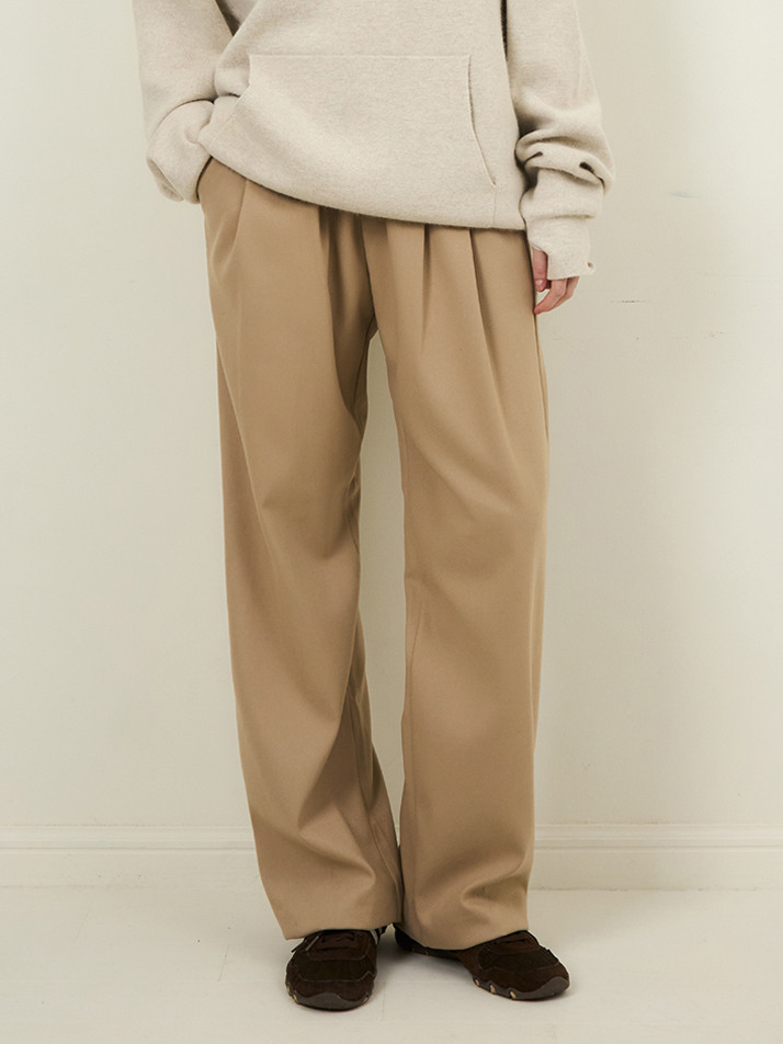 W/라이크 울 투턱 세미 와이드 슬랙스 4COLOR