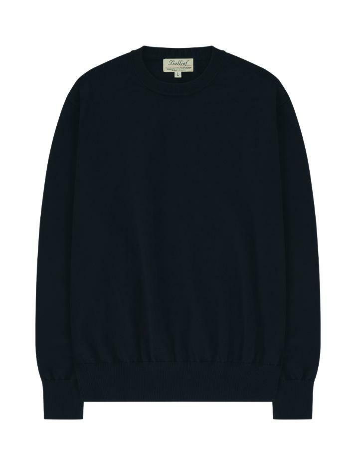 Essential Crew Neck Knit (Dark Navy)