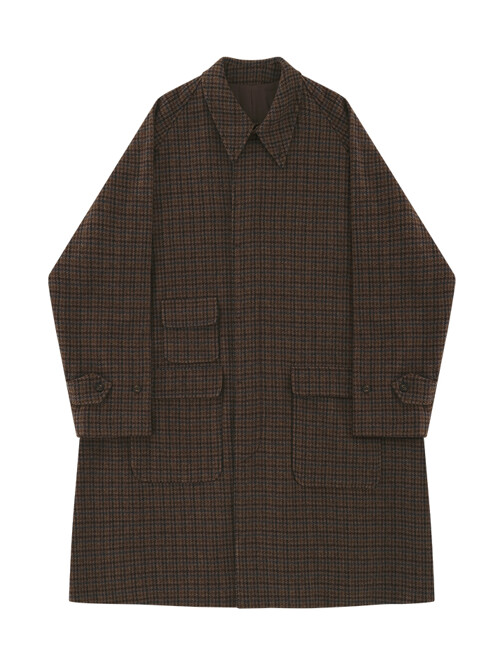 Wool Hound tooth comfort Raglan Coat (Check)