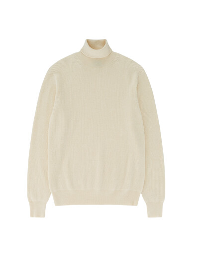 Wool soft Turtle Neck Knit (Ecru)