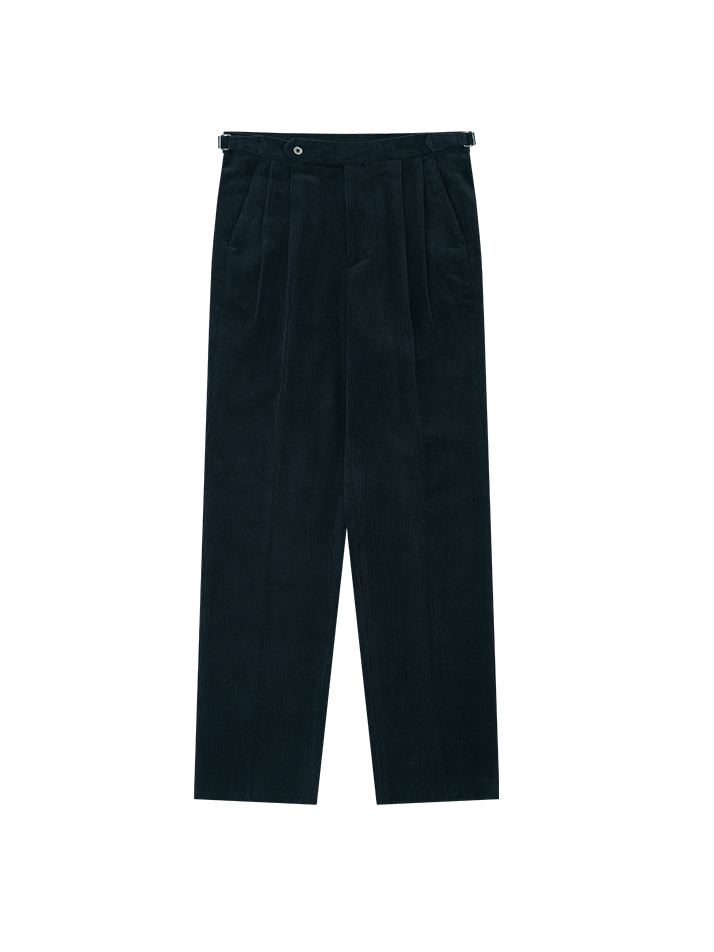 Corduroy adjust relaxed pants (Navy)