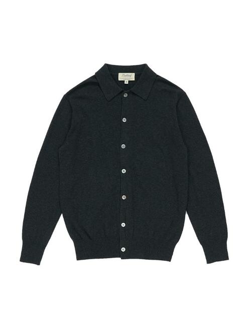 Essential Cotton Comfort Collar Cardigan (Grey)