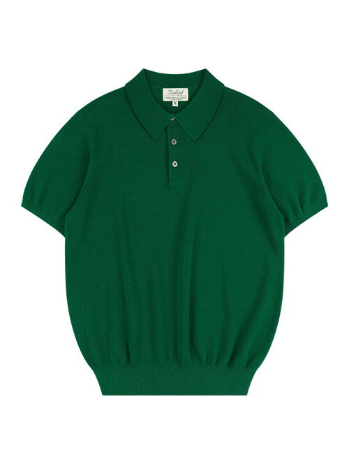 Essential Comfort Short Sleeve Polo Knit (Green)