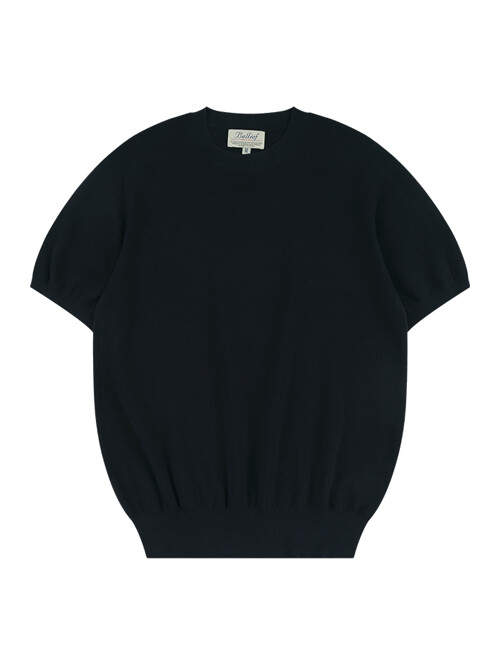 Essential Comfort Short Sleeve Round Knit (Navy)