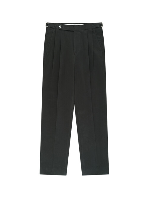 Essential Gaberdine Heavy Double-Pleated relaxed Chino (Charcoal)