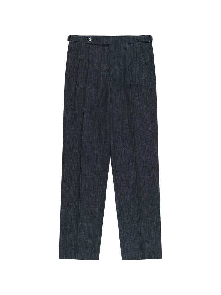 Essential Denim Twill Adjust 2-Pleated Relaxed Chino (Indigo)