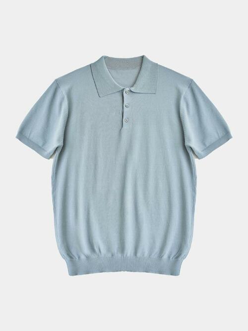 KT010 워셔블 버튼 카라 니트_pale blue