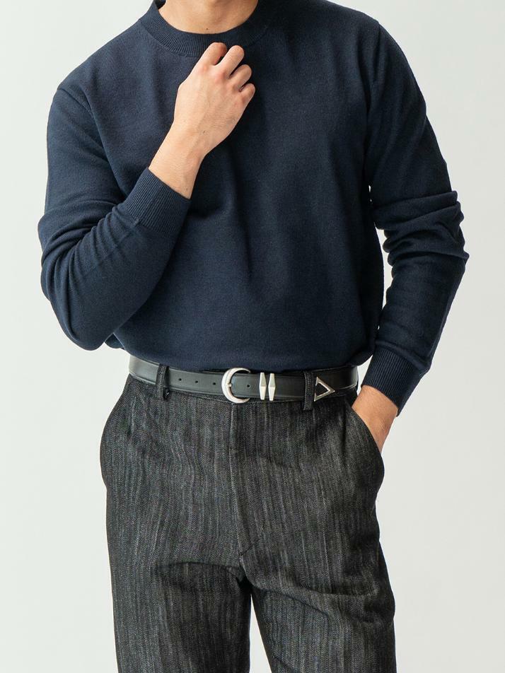 KT021 홀가먼트 라운드 니트_navy