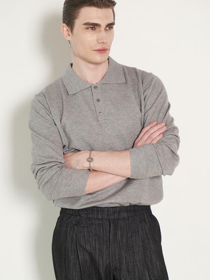 ALCKT008 워셔블 버튼 카라니트_gray