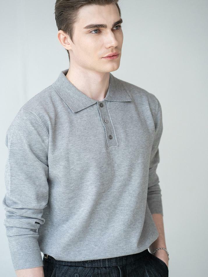 ALCKT008 워셔블 버튼 카라니트_gray