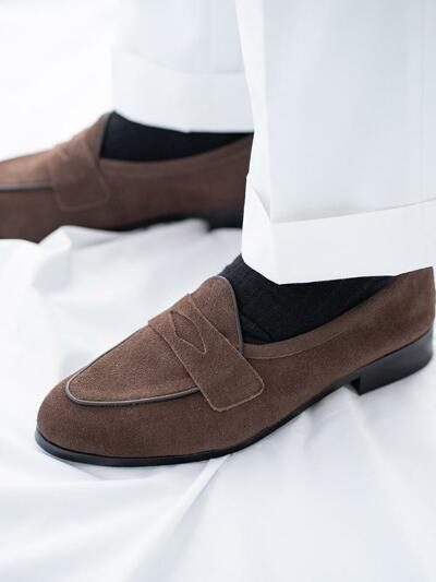 ALC507 벨지안 페니 로퍼_brown suede