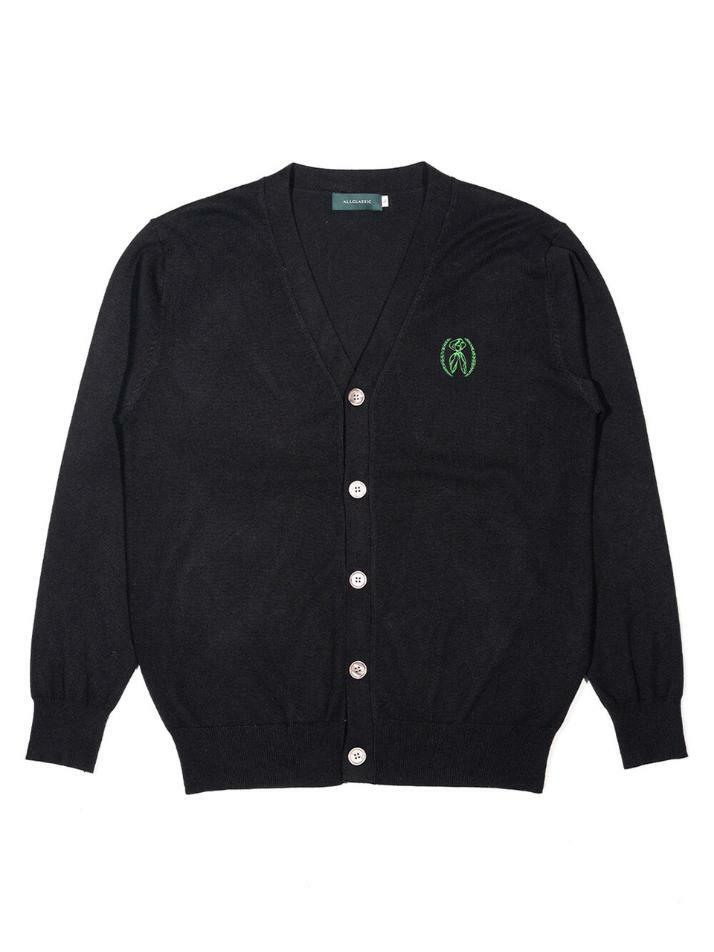 ALCCA010 스카프 심볼 가디건_black&green
