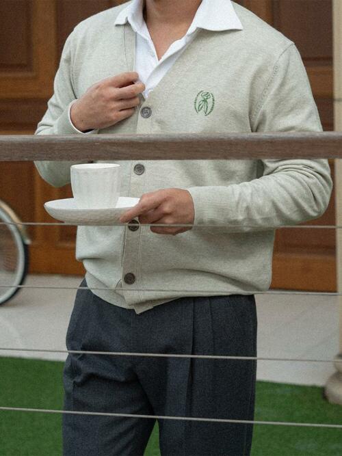 ALCCA010 스카프 심볼 가디건_ivory