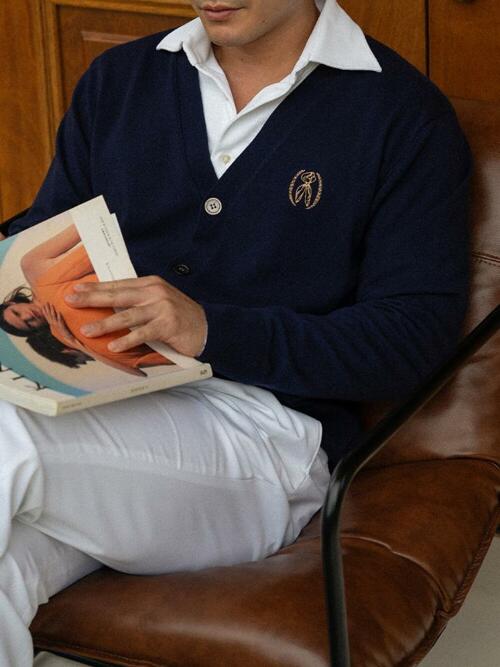 ALCCA010 스카프 심볼 가디건_navy