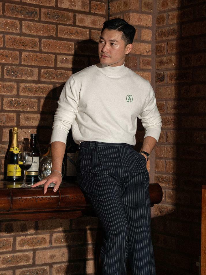 ALCKT037 스카프 심볼 하프 터틀넥 니트_ivory