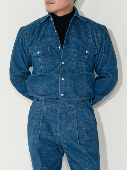 ALCSH017 투포켓 데님 코듀로이 셔츠_l.blue