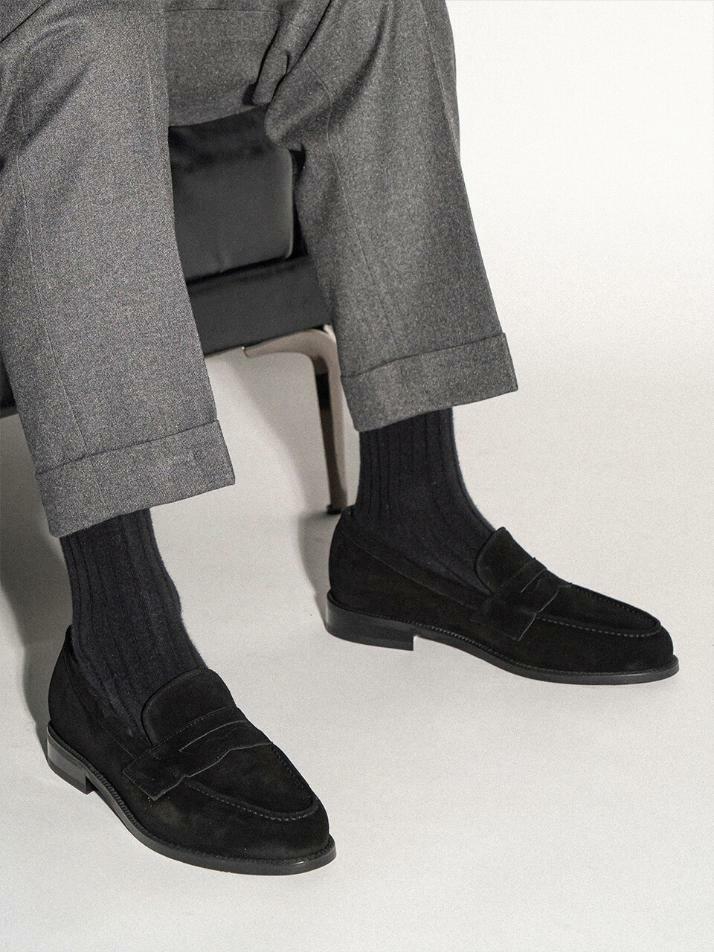 ALC4405 시메르 스웨이드 페니 로퍼_black