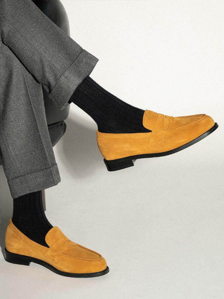 ALC4405 시메르 스웨이드 페니 로퍼_m.yellow