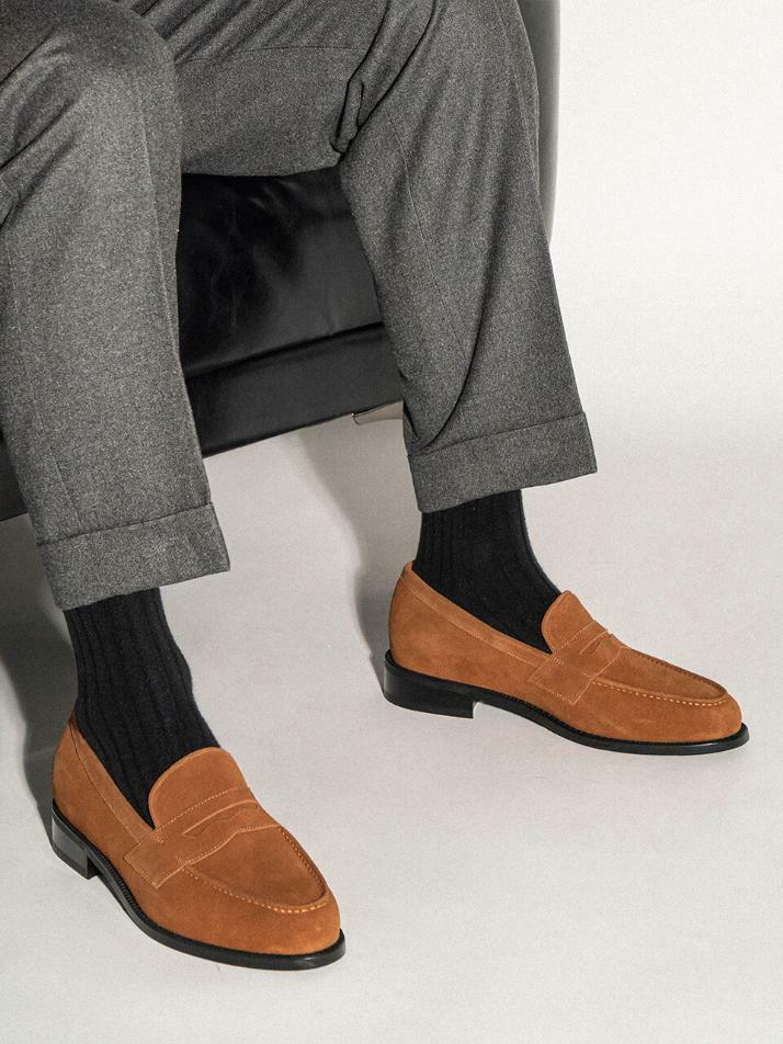 ALC4405 시메르 스웨이드 페니 로퍼_chestnut