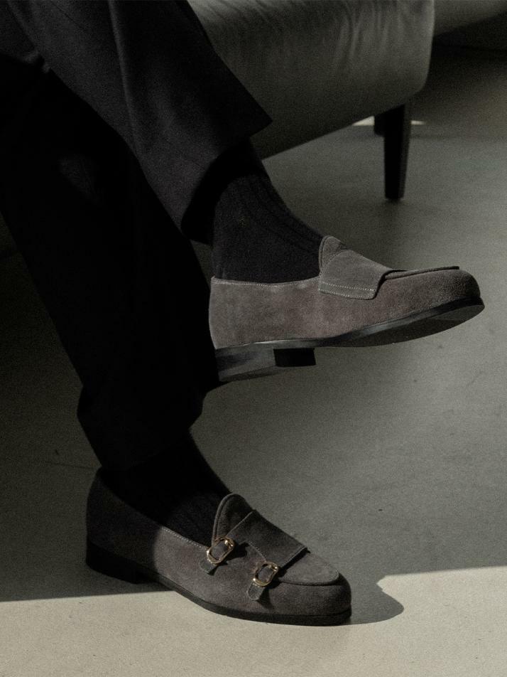 ALC4403 벨지안 몽크 로퍼_gray suede