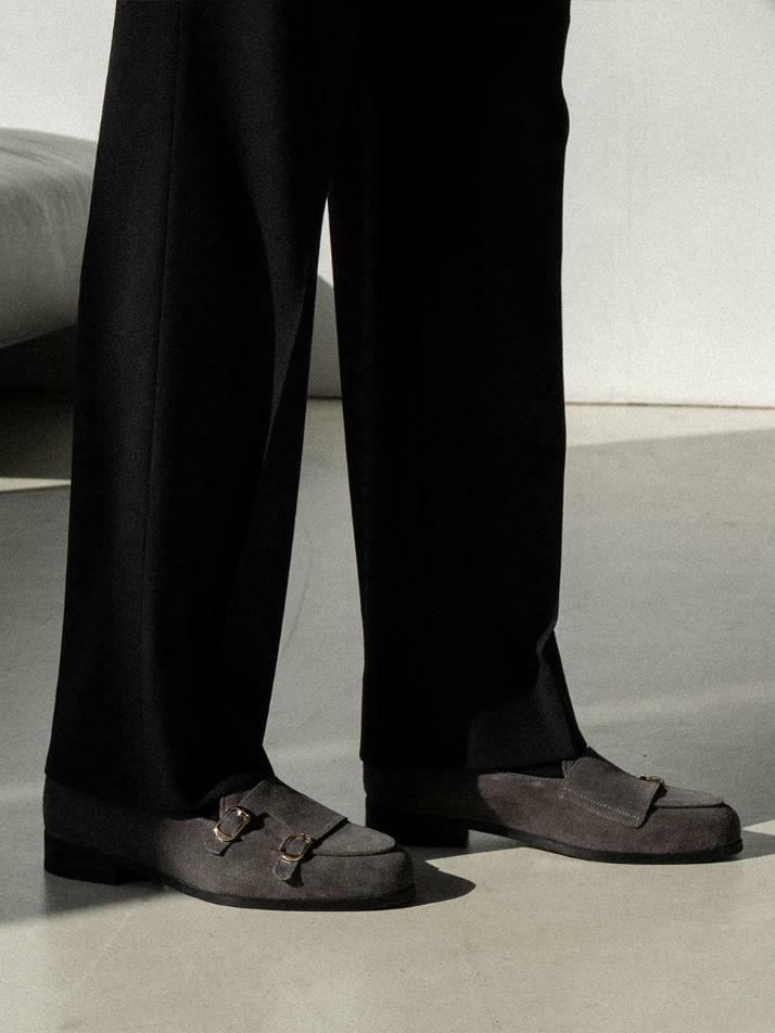 ALC4403 벨지안 몽크 로퍼_gray suede