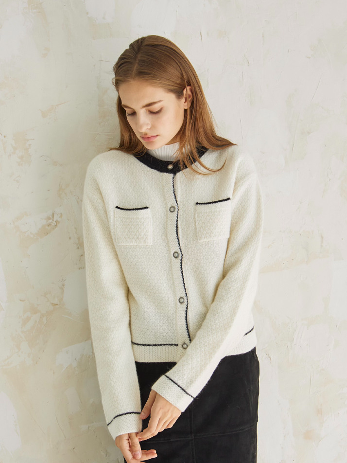 voett cashmere blended cardigan (vanilla)