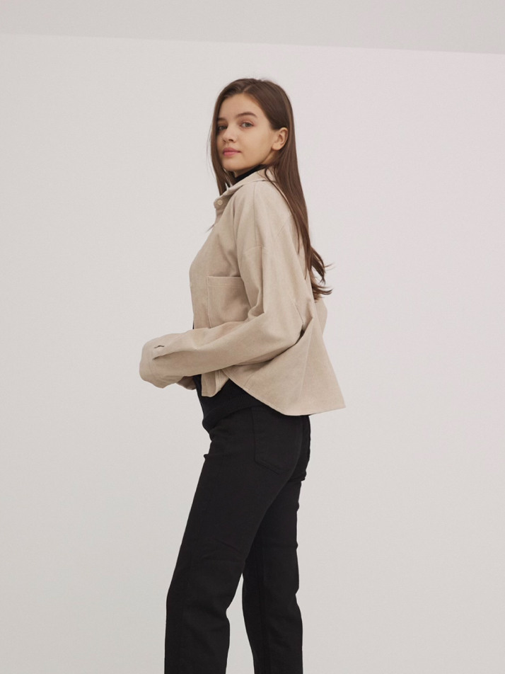 obrero corduroy crop shirt (doha beige)