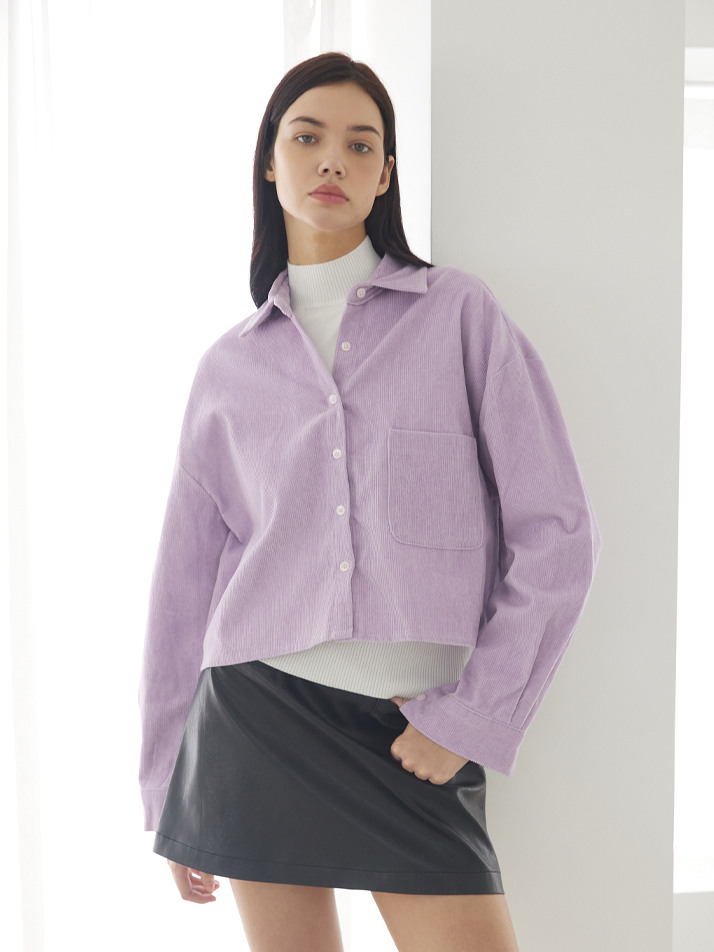 obrero corduroy crop shirt (valensole lavender)