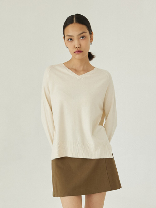 merida deux cashmere blended knit (ivory)