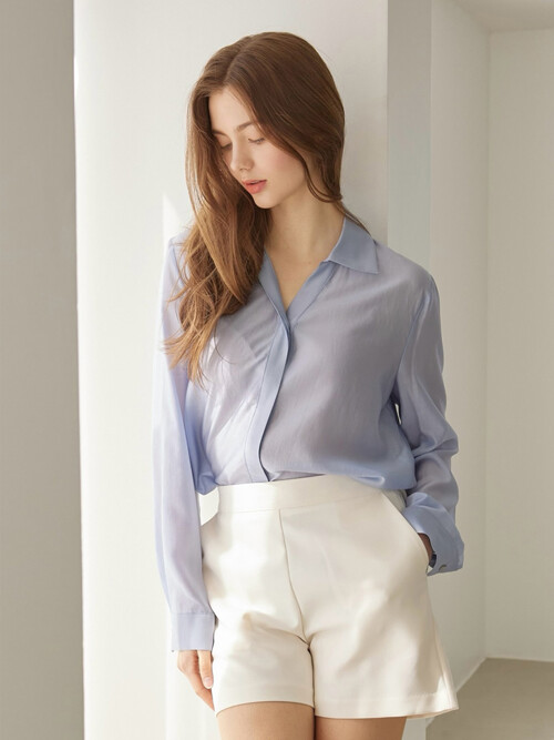 deschamps silky shirt (carolina blue)