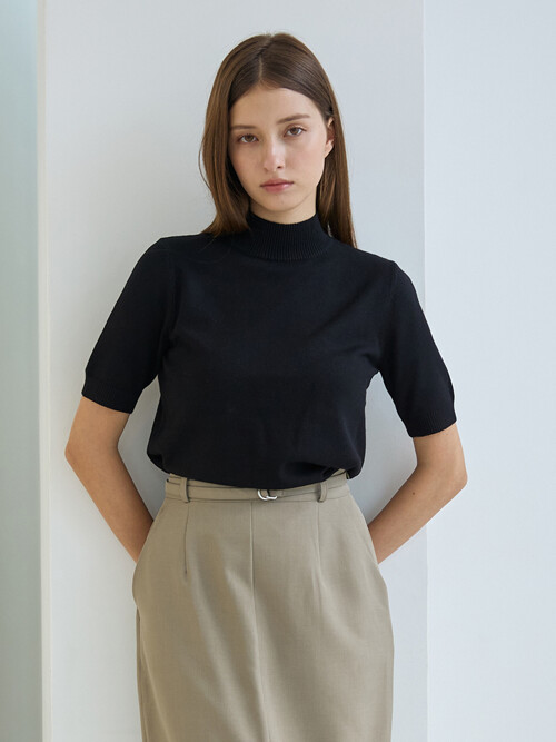 pino cashmere bleneded half turtle (black)