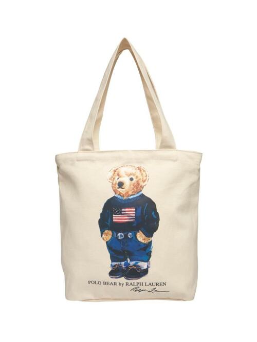 [랄프로렌] 23FW 키즈 베어 로고 토트백 네추럴 9AR021 W3Y