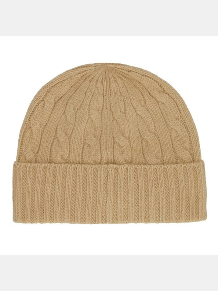 [랄프로렌] 23FW 포니 로고 자수 케이블 비니 카멜 449891274 004