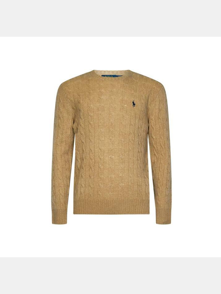 [랄프로렌] 23FW 포니 자수 케이블 니트 브라운 710876762 009