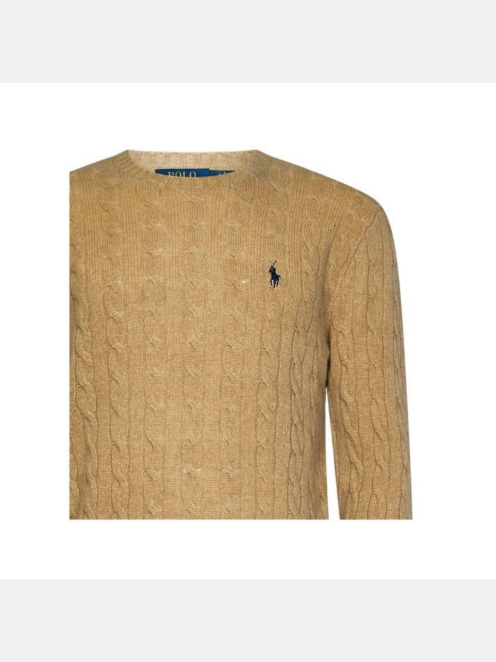 [랄프로렌] 23FW 포니 자수 케이블 니트 브라운 710876762 009