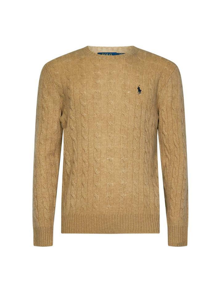 [랄프로렌] 23FW 포니 자수 케이블 니트 브라운 710876762 009