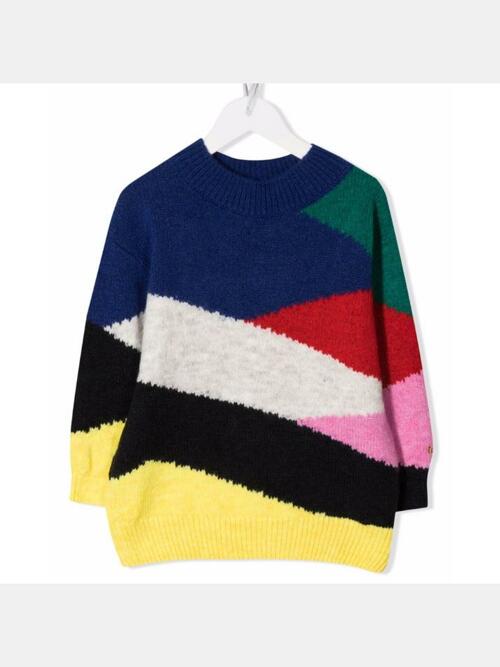 [보보쇼즈] 21FW 키즈 컬러 블럭 니트 멀티 221AC060 475